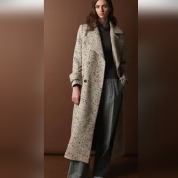 Vintage 80s Jonathan Christopher Full Length Ivory  Wool Trench Coat Over Size - Picture 15 of 16